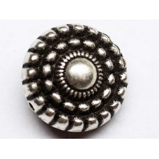 18mm Round Wheel Patterned Antique Silver Bead