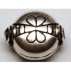 12mm Bug  patterned Antique Silver Bead, BU07, pack of 3