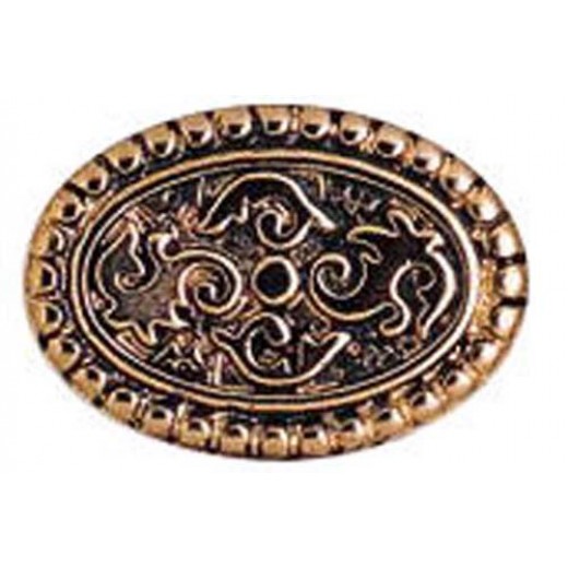 24mm Flat Designed Oval Bead, Antique Copper Plated