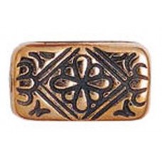 21mm Flat Designed Rectangle Bead, Antique Copper Plated