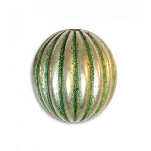 17mm Onion Green Patina Bead, ON17/GPS, Pack of 2