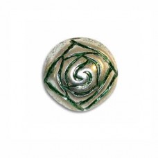 9mm Rosebud Green Patina Bead, pack of 5