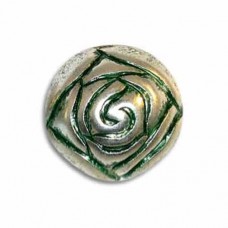 18mm Rosebud Green Patina Bead, RB18/GPS, Pack of 2.