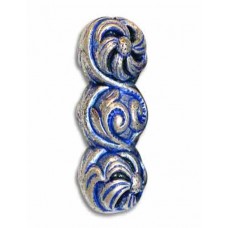 25x12mm Scrolled Blue Denim Bead