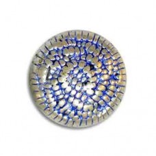 19x13mm Dimpled Pillow Blue Denim Bead