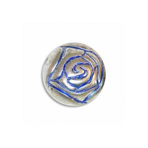 9mm Rosebud Blue Denim Bead, pack of 10