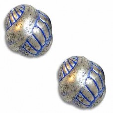 9mm  Snail Blue Denim Bead, pack of 10