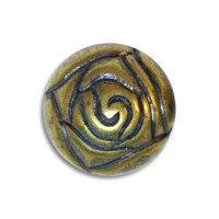 18mm Blue Denim Brass Large Rosebud Beads, Pack of 4