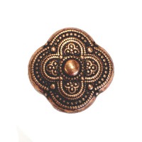 24mm Flat Designed Fancy Bead, Antique Copper Plated