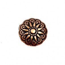 20mm Flat Designed Bead, Antique Copper Plated