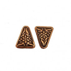 21mm Flat Designed Triangle Bead, Antique Copper Plated, Pack of 2