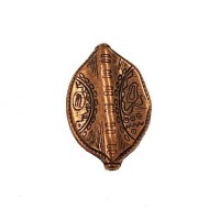 31mm Flat Designed African Shield Bead, Antique Copper Plated