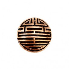 19mm Flat Designed Fancy Bead, Antique Copper Plated