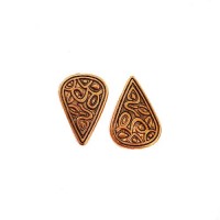 26mm Flat Designed Triangle Bead, Antique Copper Plated, Pack of 2