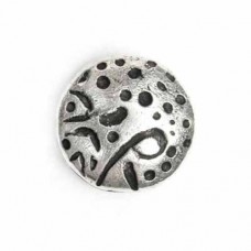 13mm Fancy Designed Crater Antique Silver Beads, Pack of 5