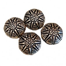 12mm Antique Silver Sunburst Bead, Pack of 4