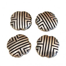 14mm Flat Geometric Disc Bead, Pack of 4