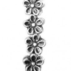 7mm Flower Bead Antique Silver, Pack of 28 Beads