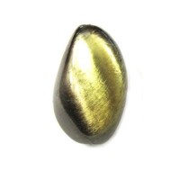 23x14mm Flat Rock Brushed Satin Brass Bead