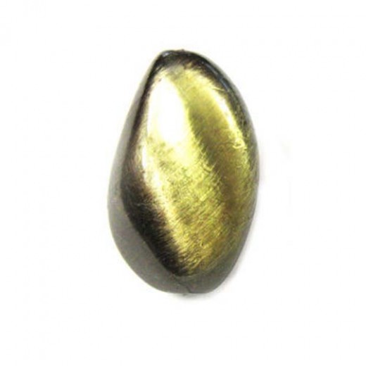 23x14mm Flat Rock Brushed Satin Brass Bead