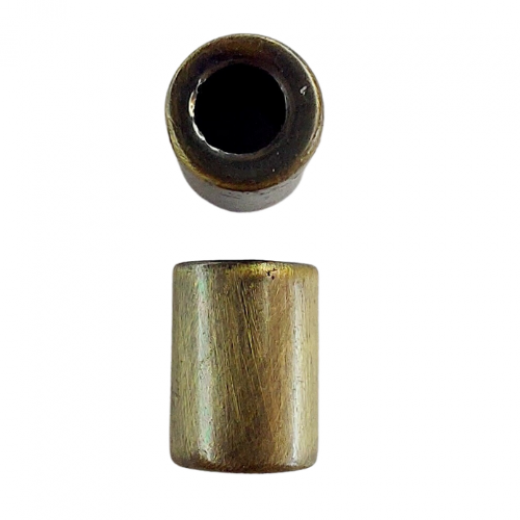 6 x 10mm Brushed Satin Brass Tubular Bead, Pack of 5