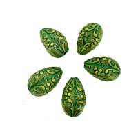 12 x 17mm Green Patina Brass Drop Beads, Pack of 5