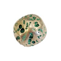 17mm Distressed Nugget Green Patina Bead