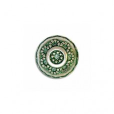 18mm Embossed Disc Green Patina Bead