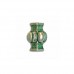 18x13mm Domed Barber  Pole  Green Patina Bead, BH1073/GPS, Pack of 2.