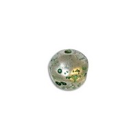12mm Distressed Nugget Green Patina Bead