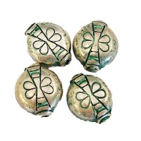 10x12mm Green Patina Silver Butterfly Beads, Pack of 4