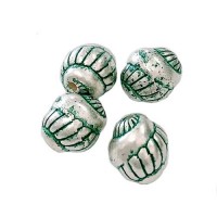 9mm Snail Green Patina Bead, pack of 10