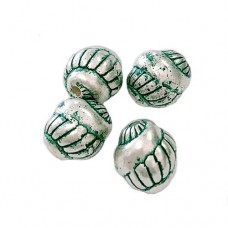 9mm Snail Green Patina Bead, pack of 10