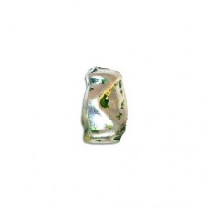 17x10mm Nugget Shaped Green Patina Bead, Pack of 2.