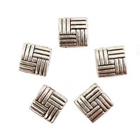 Antique Silver Tibetan Style Cube Beads, 8mm, Pack of 25