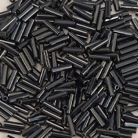 6mm Miyuki Bugles, Gunmetal, Approx 12.5 Grams