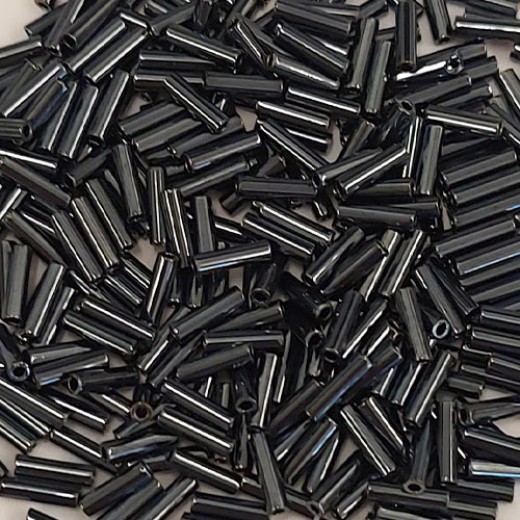 6mm Miyuki Bugles, Gunmetal, Approx 12.5 Grams