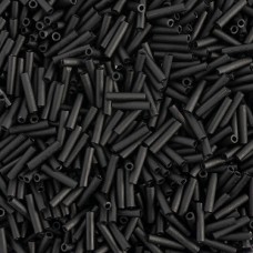 Black Matte Miyuki Bugle Beads 3mm, Approx 12.5 Grams