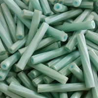 2 x 12mm Miyuki Twisted Bugles, Opaque Seafoam Lustre Matte, Approx 10 Grams