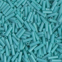 Opaque Turquoise Green Miyuki Bugle Beads 6mm, Approx. 12.5 Grams