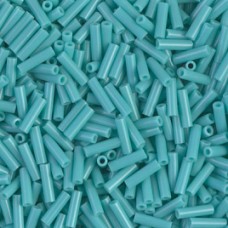 Opaque Turquoise Green Miyuki Bugle Beads 6mm, Approx. 12.5 Grams