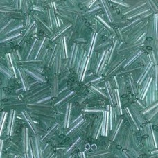 Transparent Seafoam Luster Miyuki Bugle Beads 6mm, Approx 12.5 Grams