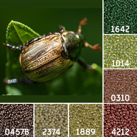 Mimela Beetle Colour Inspiration Miyuki 15/0 Seed Bead Collection