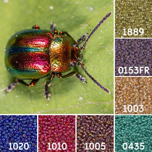 Dogbane Beetle Colour Inspiration Miyuki 15/0 Seed Bead Collection