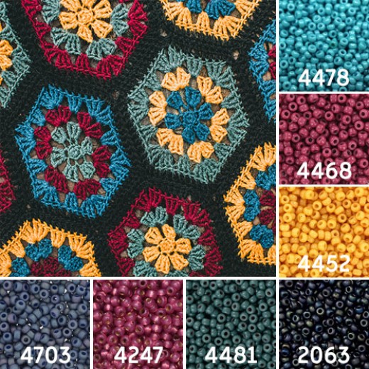 Crochet Hexagons Colour Inspiration Miyuki 6/0 Seed Bead Collection