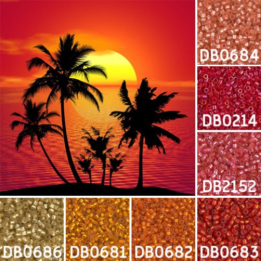 Holiday Sunset colour inspiration Miyuki Delica bead collection - Miyuki 11/0 Delica Beads