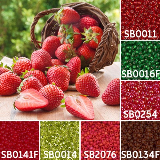 Strawberry colour inspiration Miyuki seed bead collection - Miyuki 11/0 Seed Beads