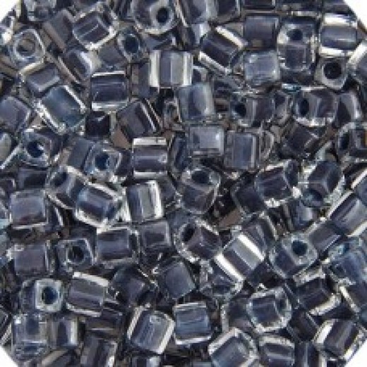Miyuki 3mm Cubes, Blue Montana Lined Luster - 0233, Approx 20 Grams