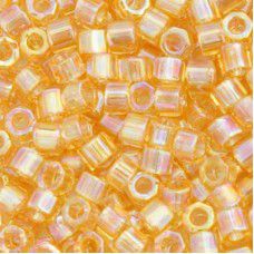 DBLC0100 Light Amber Transparent AB, size 8/0 Hex Cut Miyuki Delica Beads, appro...