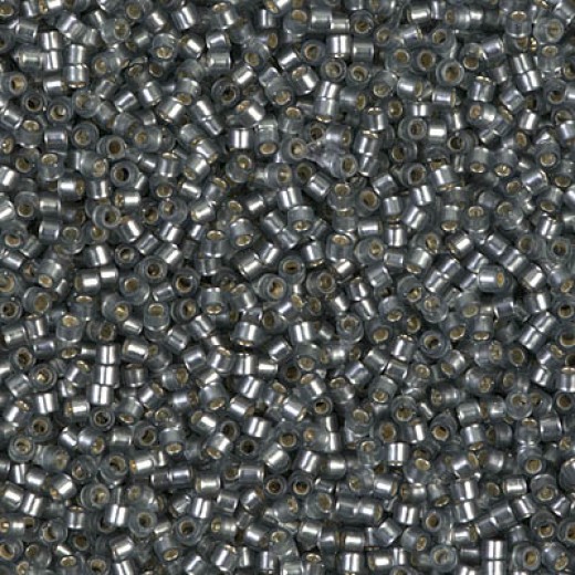DB0697 Grey Semi-Matt Silver Lined Dyed, Size 11/0 Miyuki Delica Beads, wholesale pack of 50g approx.